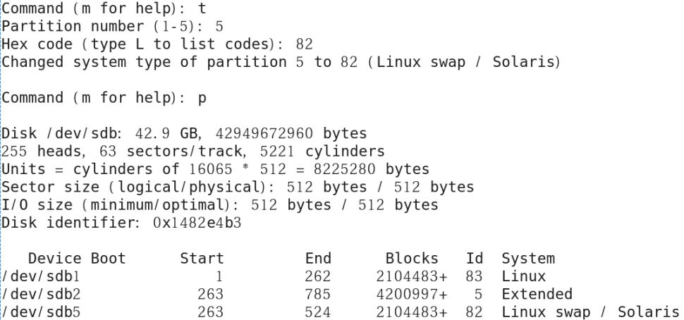 fdisk 예 3-5